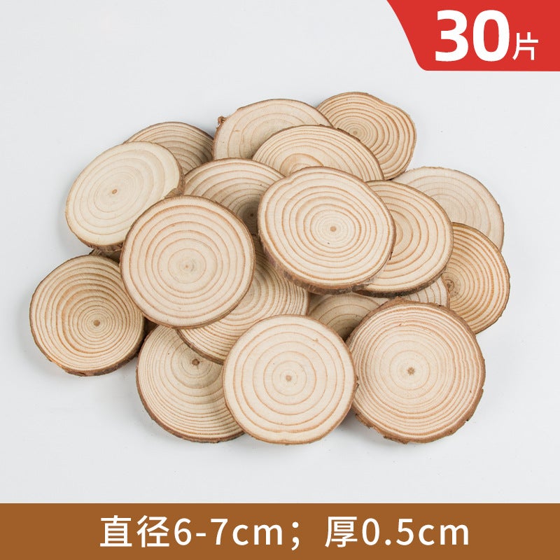 Handcrafted Wooden Discs DIY KitDiameter 6-7CM thick 0.5CM30 pieces Diameter 6-7CM thick 0.5CM30 pieces