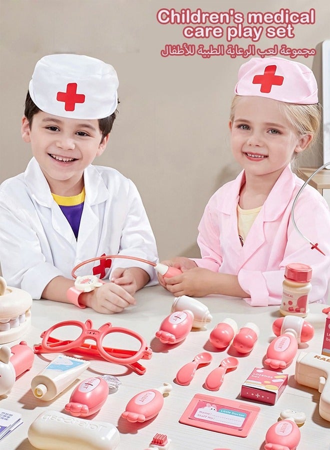Children's Doctor Pretend Play with Nurse Uniform,Thermometer,Infusion set,Syringes,Medical Role Play,Doctor Playset Play House Toy for Boys Girls