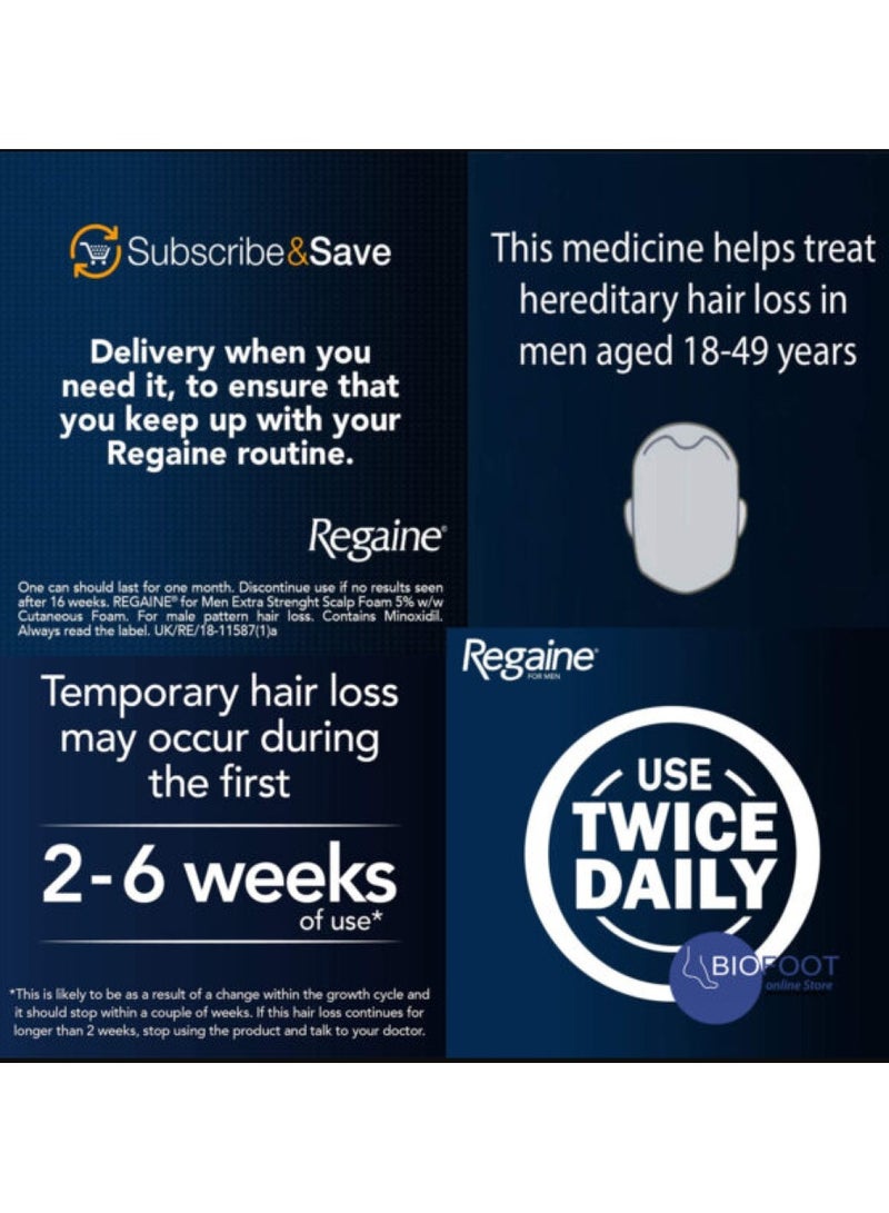 3-Piece Minoxidil Hair Regrowth Treatment Foam Set 3x73ml