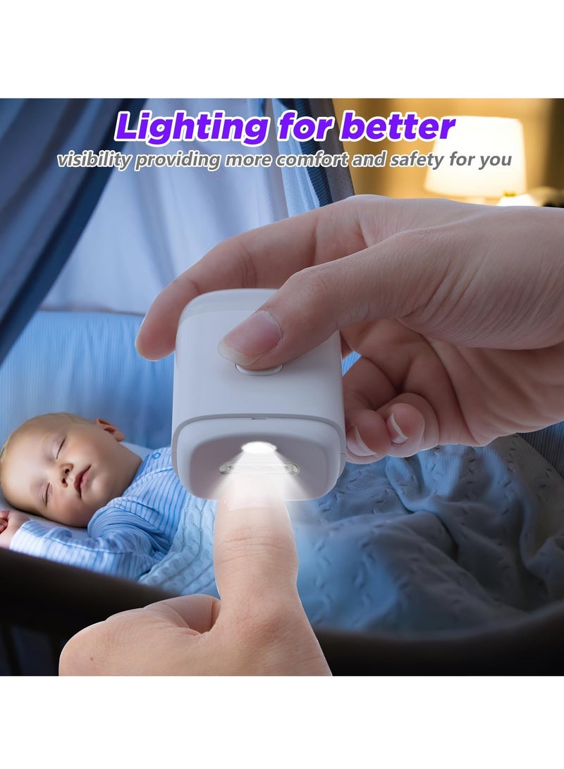 Electric Nail Clipper and Trimmer with Light and Nail Scrap Storage - 2-in-1 Automatic Fingernail Cutter and File for Babies, Kids, and Adults.