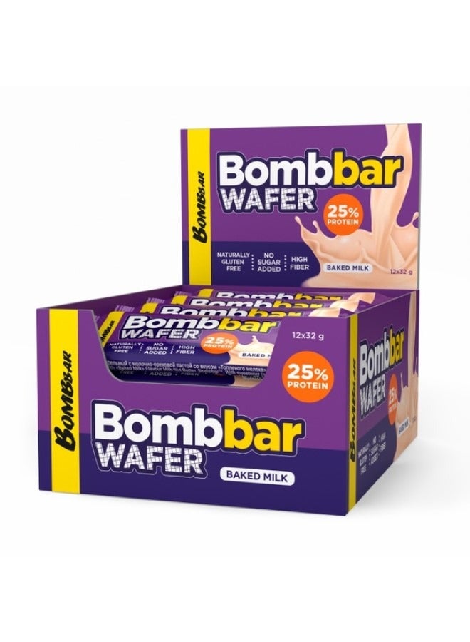 BombBar Wafer Bar with Baked Milk Flavour Milk-Nut Butter 32g, 12pcs