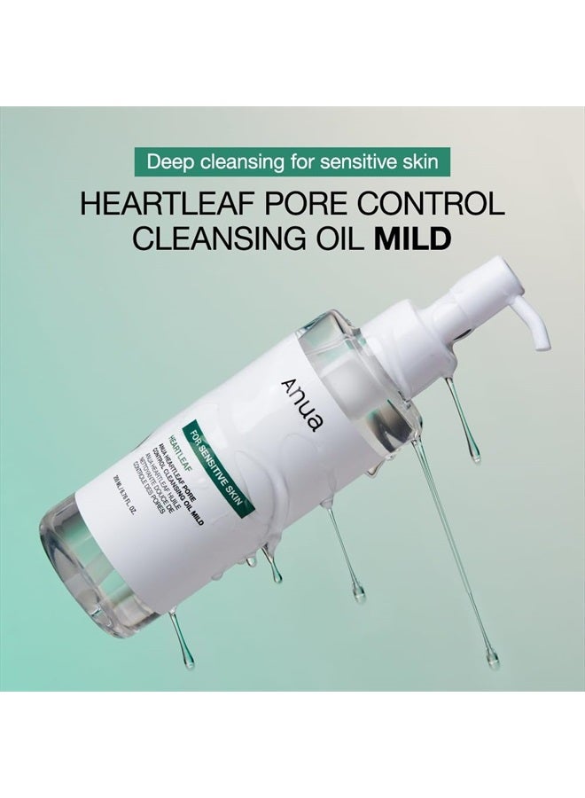 Gentle Double Cleanser Duo for Facial Cleansing : Heartleaf Pore Control Cleansing Oil Mild & Hydrating Gentle Foaming Cleanser for Double Cleansing, Daily Facial Cleanser, Korean Skincare 350ml