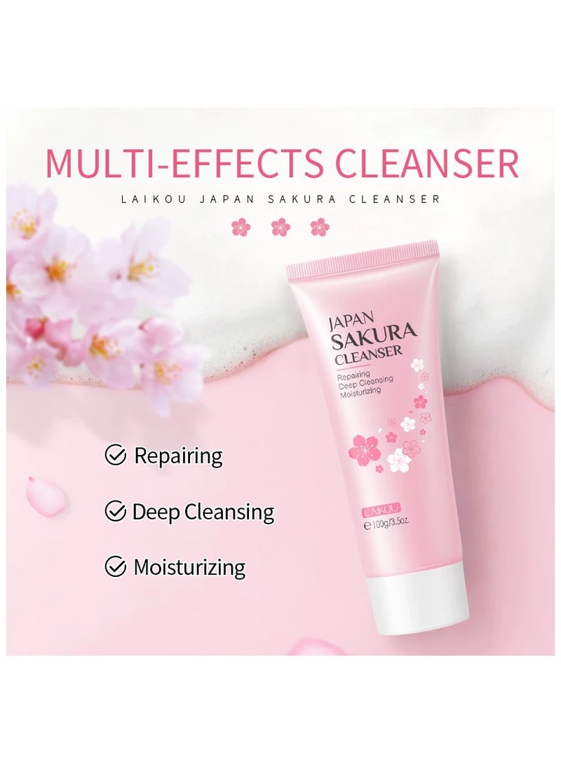Cleanser Face Wash Japan Sakura 100g ( 3 Packs )