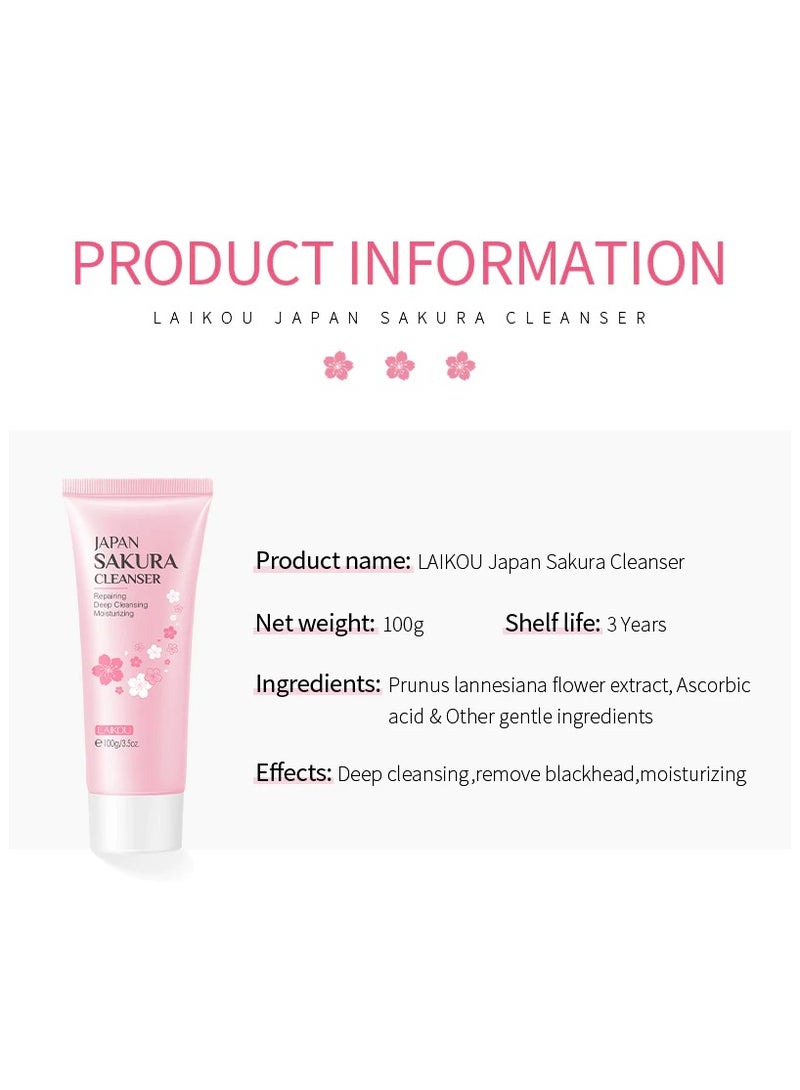 Cleanser Face Wash Japan Sakura 100g ( 3 Packs )
