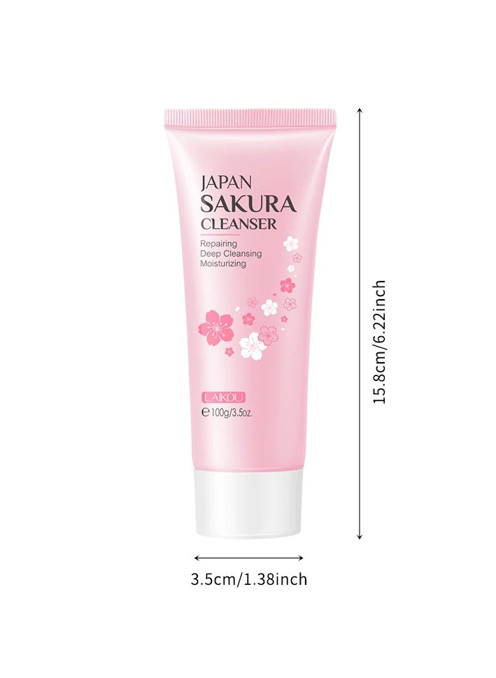 Cleanser Face Wash Japan Sakura 100g ( 3 Packs )