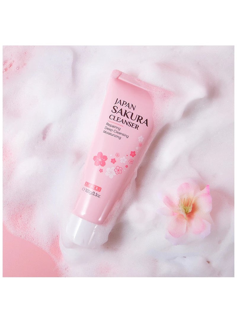 Cleanser Face Wash Japan Sakura 100g ( 3 Packs )