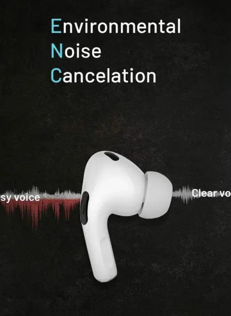 Blue Earbuds Pro2 Touch Display - ANC + ENC_White