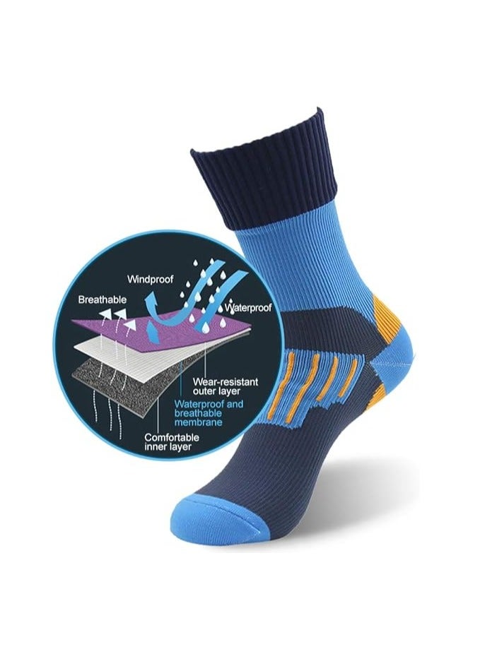 Slim Waterproof Socks for Men and Women - Unisex Hiking, Trail Running, Kayaking, and Outdoor Activities - Thin Moisture-Wicking Crew Socks for Golf, Cycling, Trekking, and Skiing.