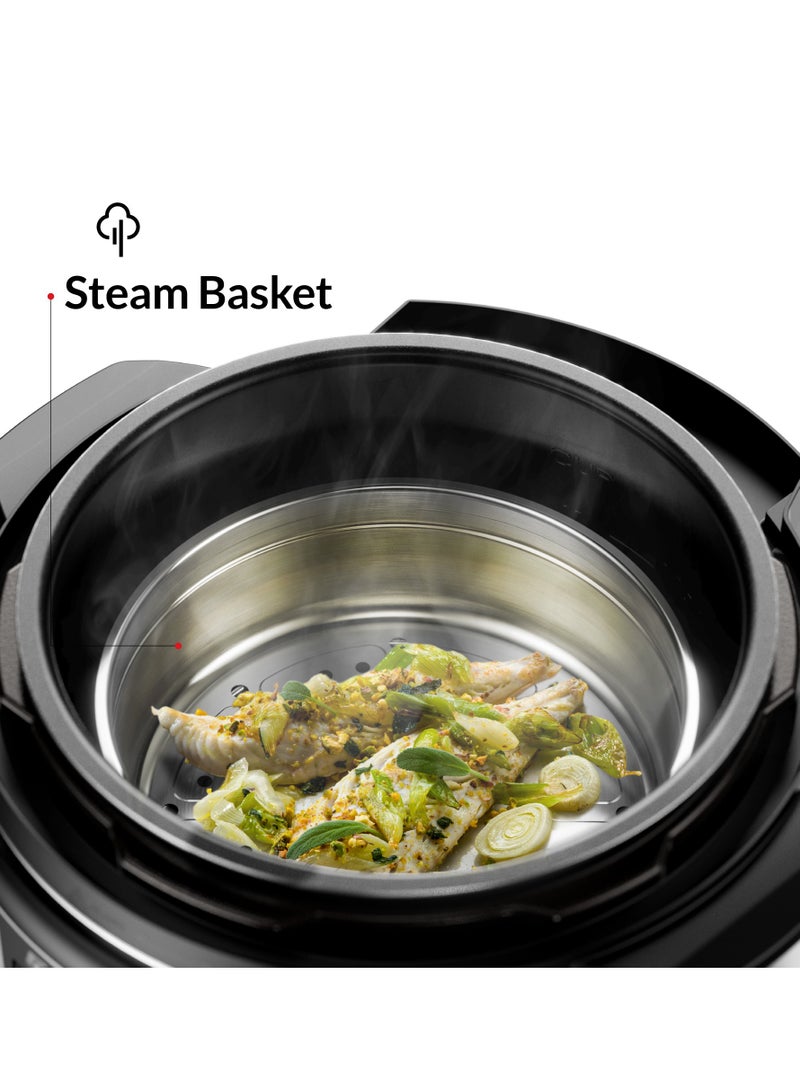 Feller Germany 1000W 6L Electric Pressure Cooker, 12-in-1 Multicooker, Dupont 2X Non-Stick Detachable Pot, 9 Safety Levels, Delay Timer, Steamer, PC165, (Platinum)
