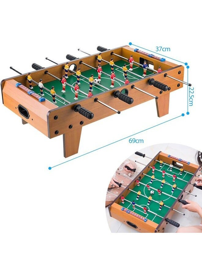 Football Tabletop Games, Table Football Toy for Kids Adults Hand Soccer Table Set Tabletop Indoor foosball Wooden Top Mini Game Portable Soccer Table (69*37*22.5CM)