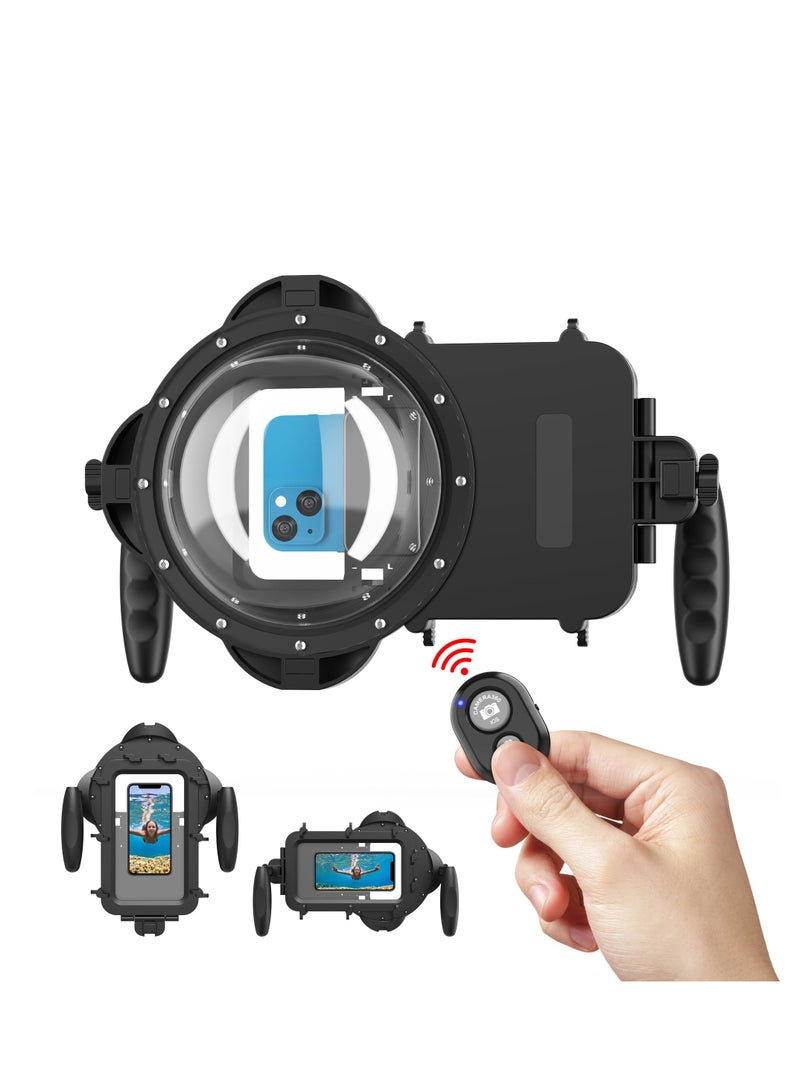 Professional Waterproof Diving Case for iPhone 15/14/13 Pro/12 Pro Max/SE 2020/11 Pro/XS Max/XR/X/8/7 Plus and Other Smartphones (4.5-7.0 Inches) with Remote Control Feature.