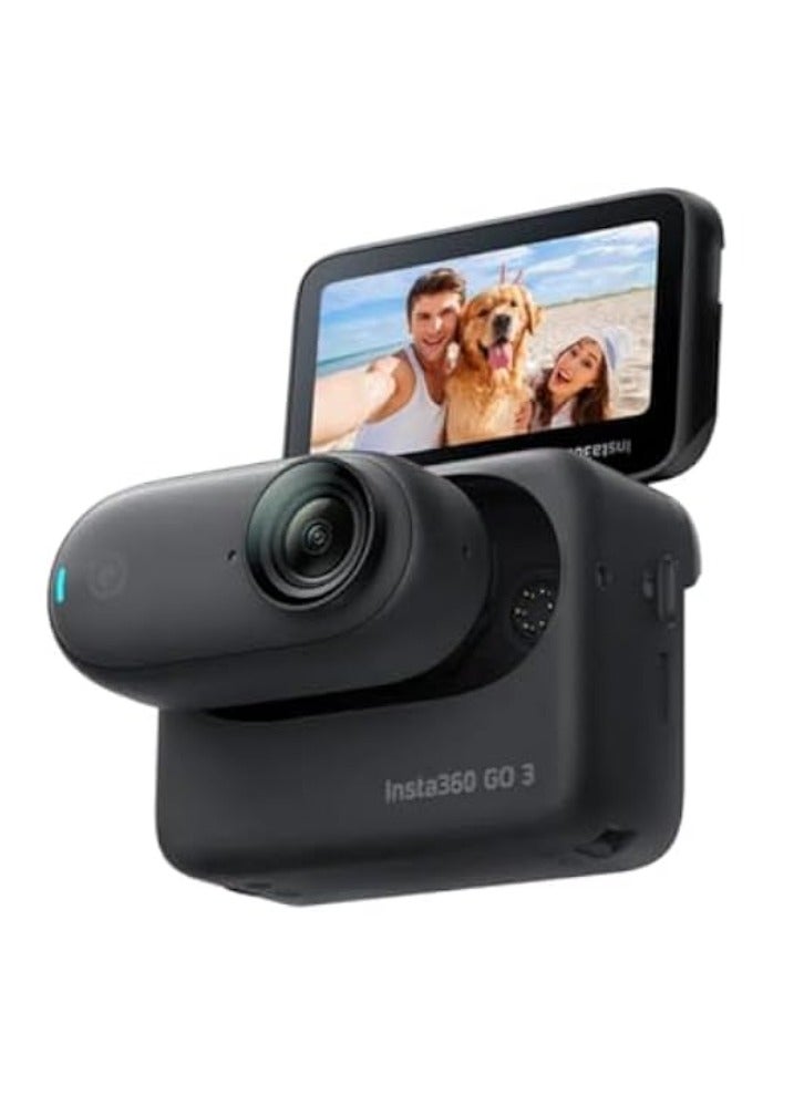 GO 3S Midnight Black (128GB) - Small 4K Vlog Camera, Hands-Free POV, Mount Everywhere, Stabilization, 140 Min Battery Life, 10m Waterproof, AI Edition, for Vlog - Black