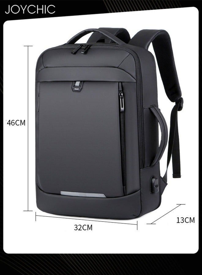 Travel Laptop Backpack Business Anti Theft Slim Durable Computer Backpack with USB Charging Port Water Resistant College School Bag for Men Fits 15.6 Inch Black