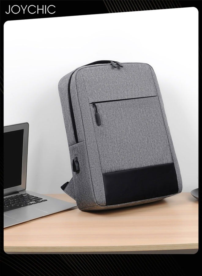 15.6 Inch Business Multifunction Laptop Backpack Durable Computer Bag Water Resistant Large Capacity  School Bag  for Men Outdoor Work Travel Grey