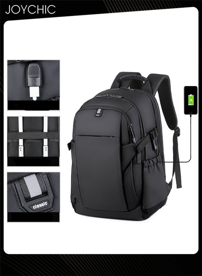 Business Anti Theft Slim Breathable Computer Backpack with USB Charging Port Water Resistant Travel Laptop Backpack College School  Bag  for Men & Women