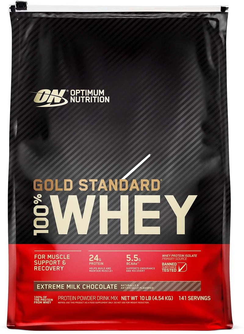 Gold Standard 100% Whey Protein, Extreme Milk Chocolate, 10 LB