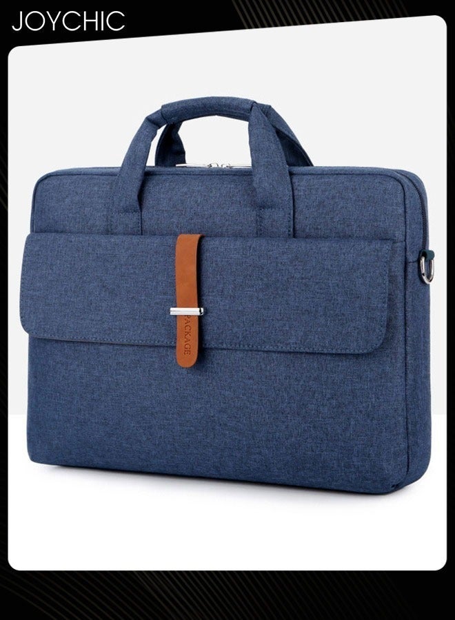 14 inch Brief Bussiness Office Laptop Bag Large CapacityBriefcase Shoulder Bag Messenger Bag Computer and Tablet Carrying Case for Men and Women Work School Travel Blue