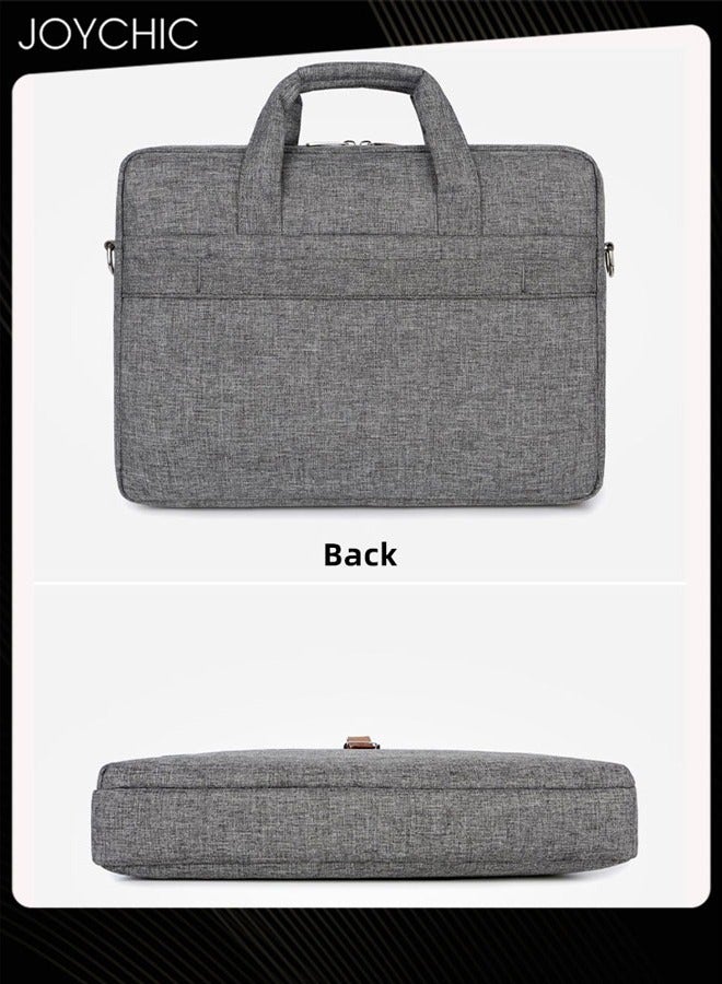 13.3 inch Brief Bussiness Office Laptop Bag Large Capacity Briefcase Shoulder Bag Messenger Bag Computer and Tablet Carrying Case for Men and Women Work School Travel Grey