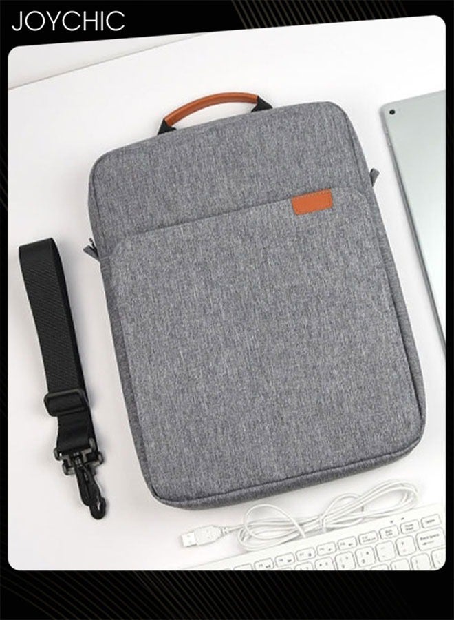 13 inch Oxford Waterproof Tablet Carrying Case Wear-resistant Electronic Accessories Organizer with Pockets for Men Women School Office Work——Grey