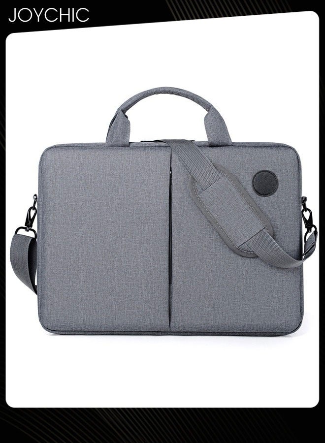 360° Protective Laptop Netbook Messenger Shoulder Bag with Adjustable Shoulder Straps Durable Wear-resistant Briefcase for Men Women School Work Travel Grey