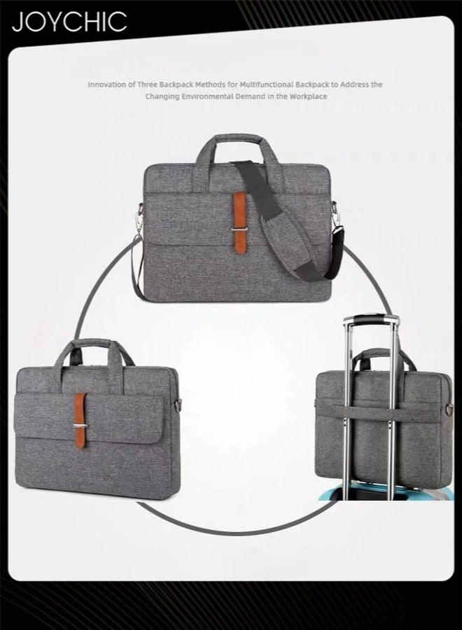 15.6 inch Brief Bussiness Office Laptop Bag Large CapacityBriefcase Shoulder Bag Messenger Bag Computer and Tablet Carrying Case for Men and Women Work School Travel Grey