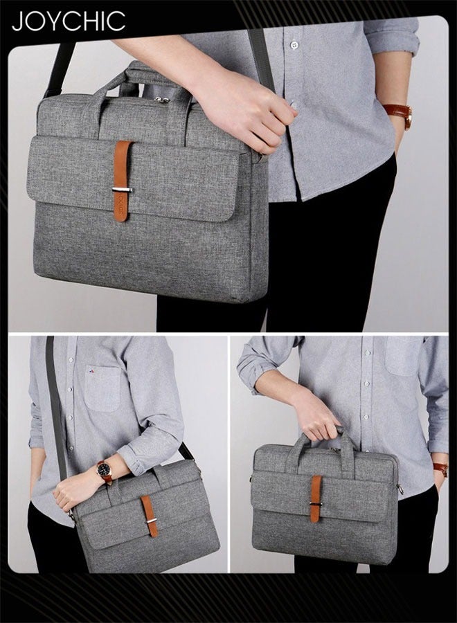 15.6 inch Brief Bussiness Office Laptop Bag Large CapacityBriefcase Shoulder Bag Messenger Bag Computer and Tablet Carrying Case for Men and Women Work School Travel Grey