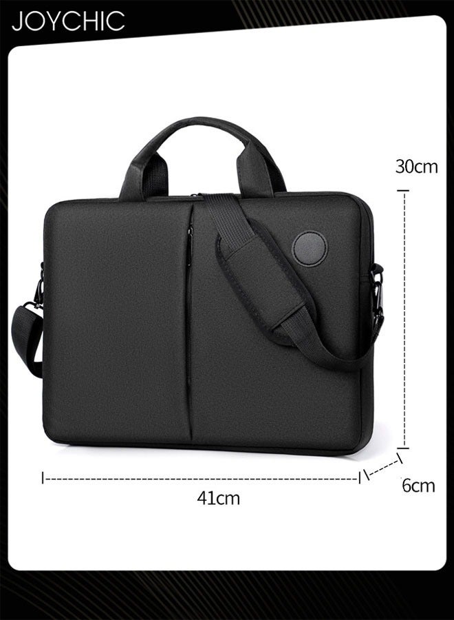 360° Protective Laptop Netbook Messenger Shoulder Bag with Adjustable Shoulder Straps Durable Wear-resistant Briefcase for Men Women School Work Office Travel Black