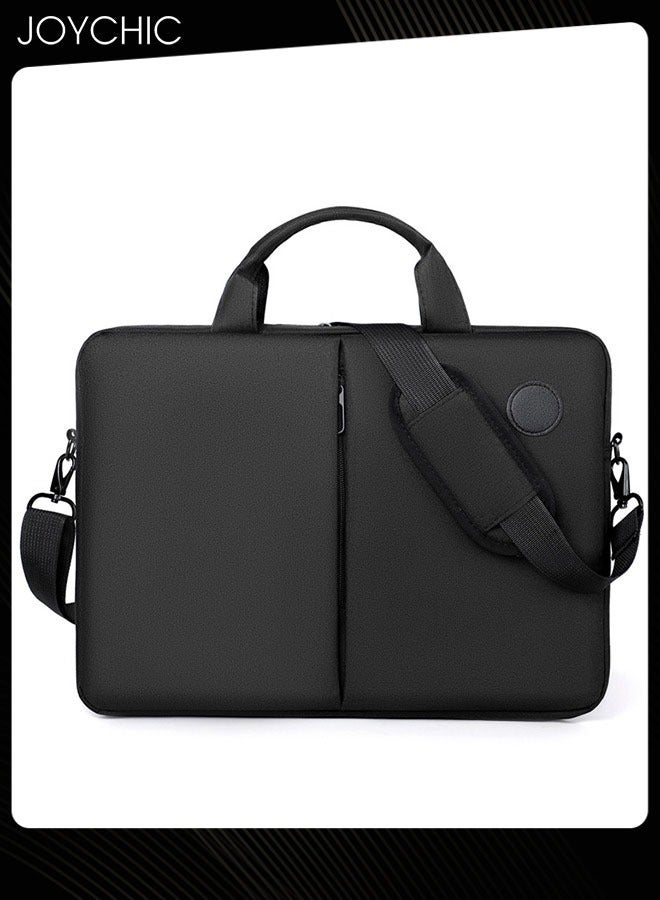 360° Protective Laptop Netbook Messenger Shoulder Bag with Adjustable Shoulder Straps Durable Wear-resistant Briefcase for Men Women School Work Office Travel Black