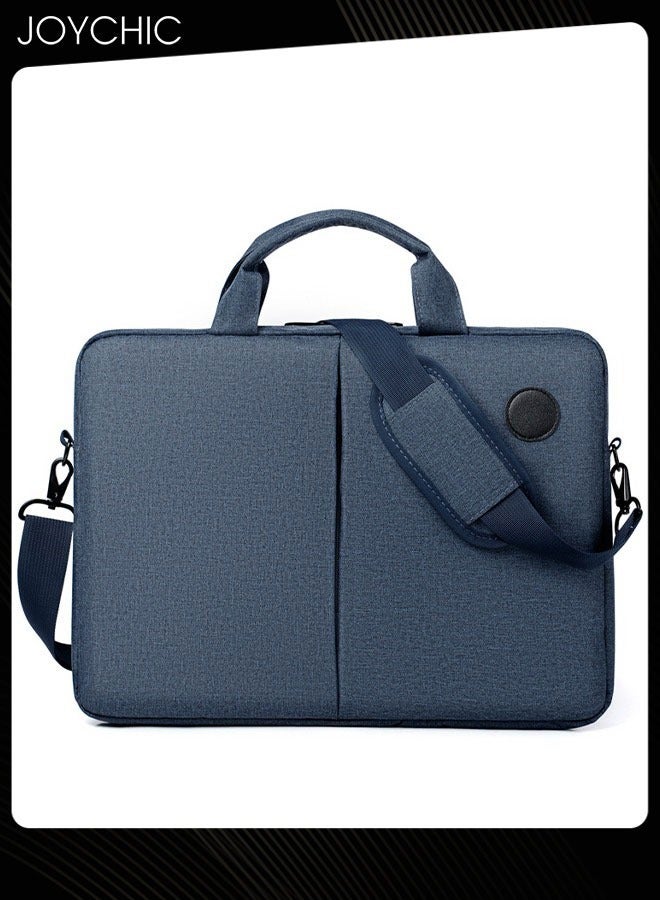 360° Protective Laptop Bag Netbook Messenger Shoulder Bag with Adjustable Shoulder Straps Durable Wear-resistant Briefcase for Men Women School Work Travel Navy