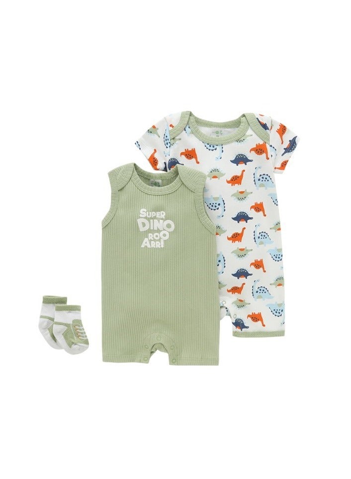 Bambimici Dinosaur Printed Bodysuit 2-Piece