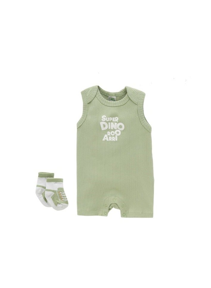 Bambimici Dinosaur Printed Bodysuit 2-Piece