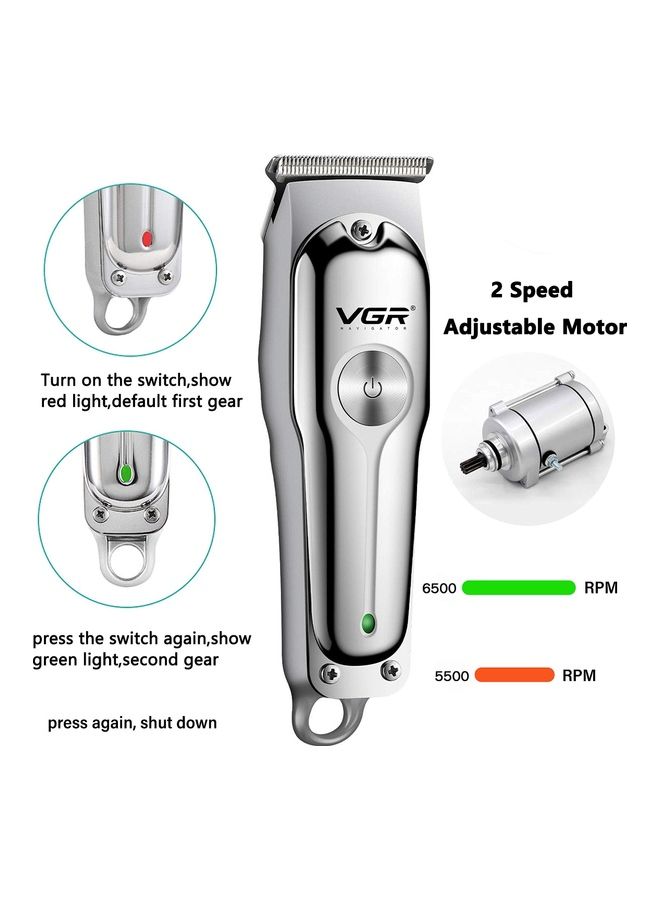 Cordless Professional Hair And Beard Trimmer Silver