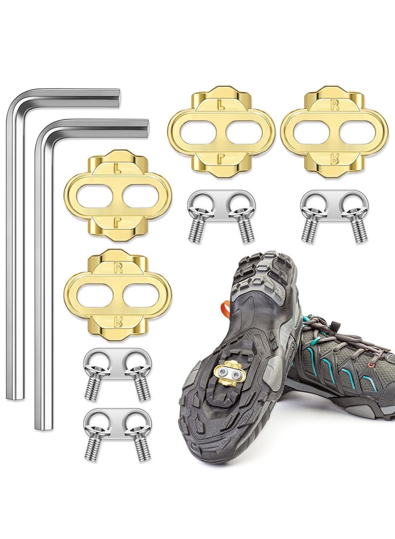 4 Pcs Bicycle Cleats with 2 Hex Wrenches for MTB Shoes, Compatible with Eggbeater, Candy, Mallet, and Smarty Pedals - Perfect for Cycling Enthusiasts!