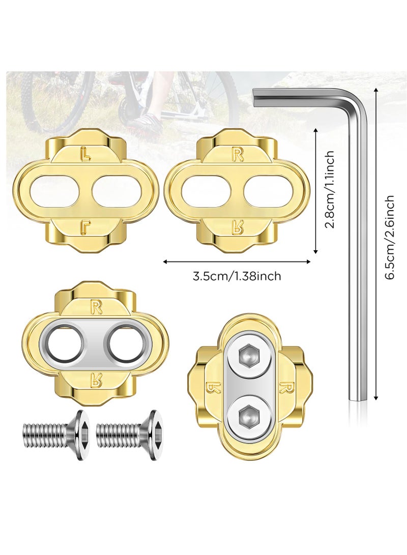 4 Pcs Bicycle Cleats with 2 Hex Wrenches for MTB Shoes, Compatible with Eggbeater, Candy, Mallet, and Smarty Pedals - Perfect for Cycling Enthusiasts!