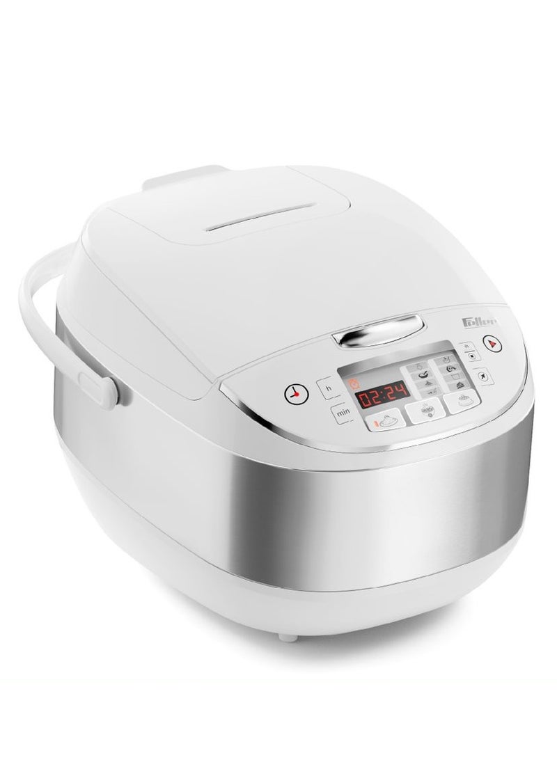 Feller Germany, 904W 11-in-1 Rice Cooker, Multi Cooker, 5L Dupont Non-Stick Detachable Pot, 5 Crispy Rice Presets+Fluffy Rice, LED Display, Steamer, RC99, (White)