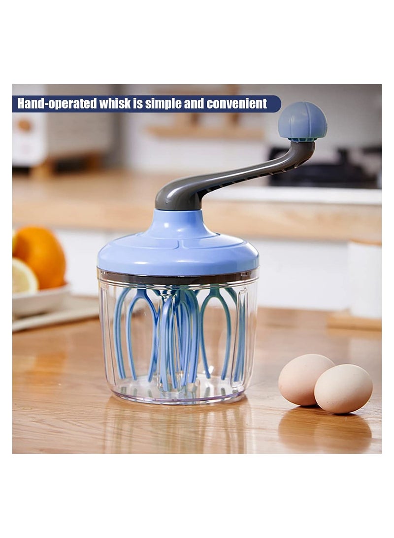 Plastic Rotary Hand Whisk for Eggs, Manual Egg Beater Rotary Handheld Handheld Egg Frother Mixer Plastic Rotary Egg Beater for Baking Cooking Easily Labor-Saving and efficient Egg Whisk