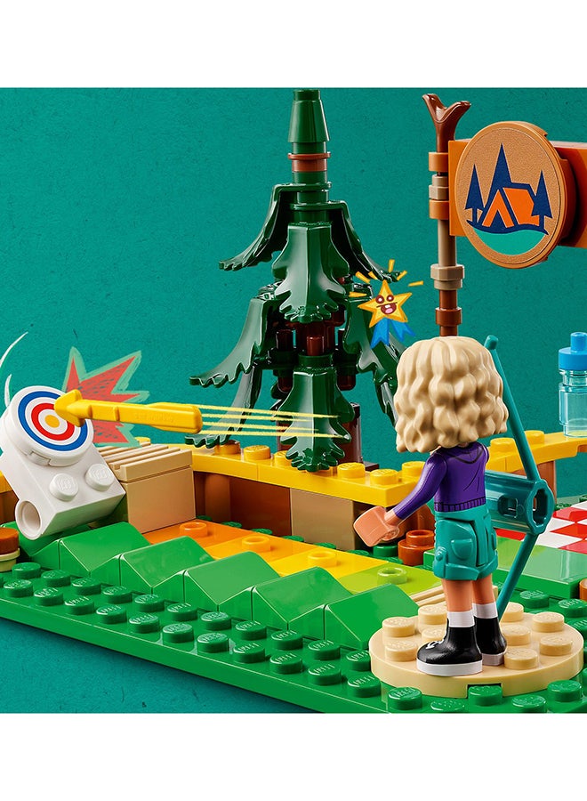 Friends Adventure Camp Archery Range Playset, Building Toy for Kids with Toy Bow and Arrows for Girls and Boys Aged 6 Years and Over, 2 Mini-Dolls and a Raccoon Figure 42622