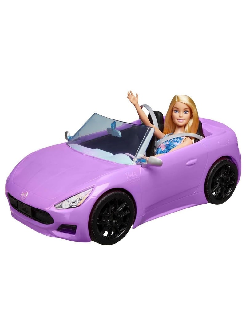 Barbie Doll & Purple Convertible Car