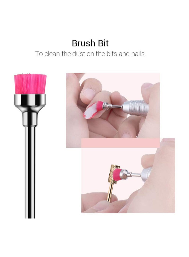 Nail Drill Bits Ceramic Bit Set for Acrylic Gel Nails 7 Pcs 3/32 Inch File Bits Cuticle Manicure Pedicure Nails Down Removing Tools