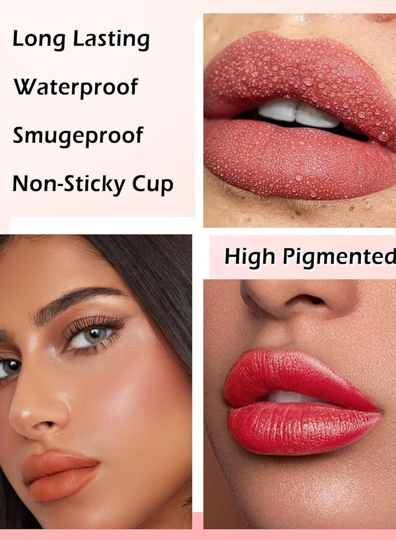 4Pcs Peel Off Lip Liner Stain Set Matte Tint Tattoo Long Lasting Peeling Lipstain Gloss,High Pigmented Lightweight Non-Stick Liquid Lipstick Makeup Gift Set