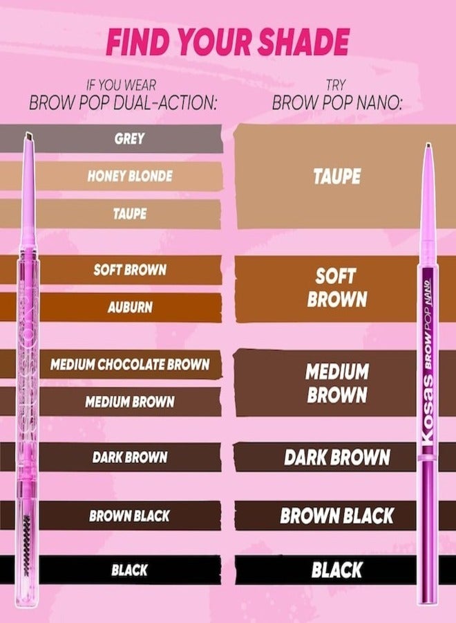 Kosas Brow Pop Dual-Action Filling & Shaping Eyebrow Pencil - Medium Chocolate Brown - Warm Medium Brown 0.08g