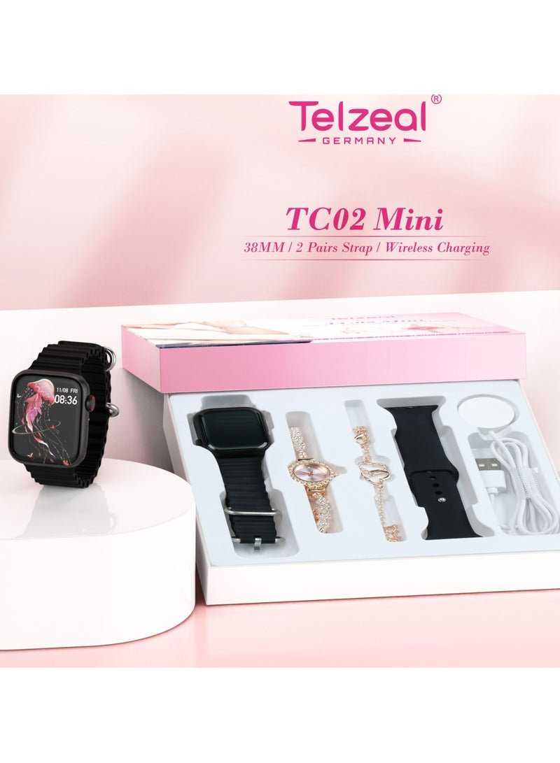 Perfect Mini TC02 mini 38mm Ladies Smart Watch_Black