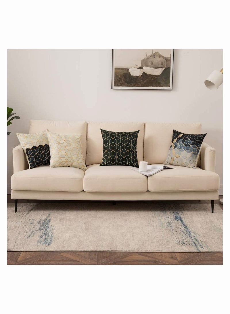 Colorful Marble Pattern Pillow Covers Set of 4 Soft 18x18 Inch Decorative Cushions for Home Couch Sofa and Bedroom Decor