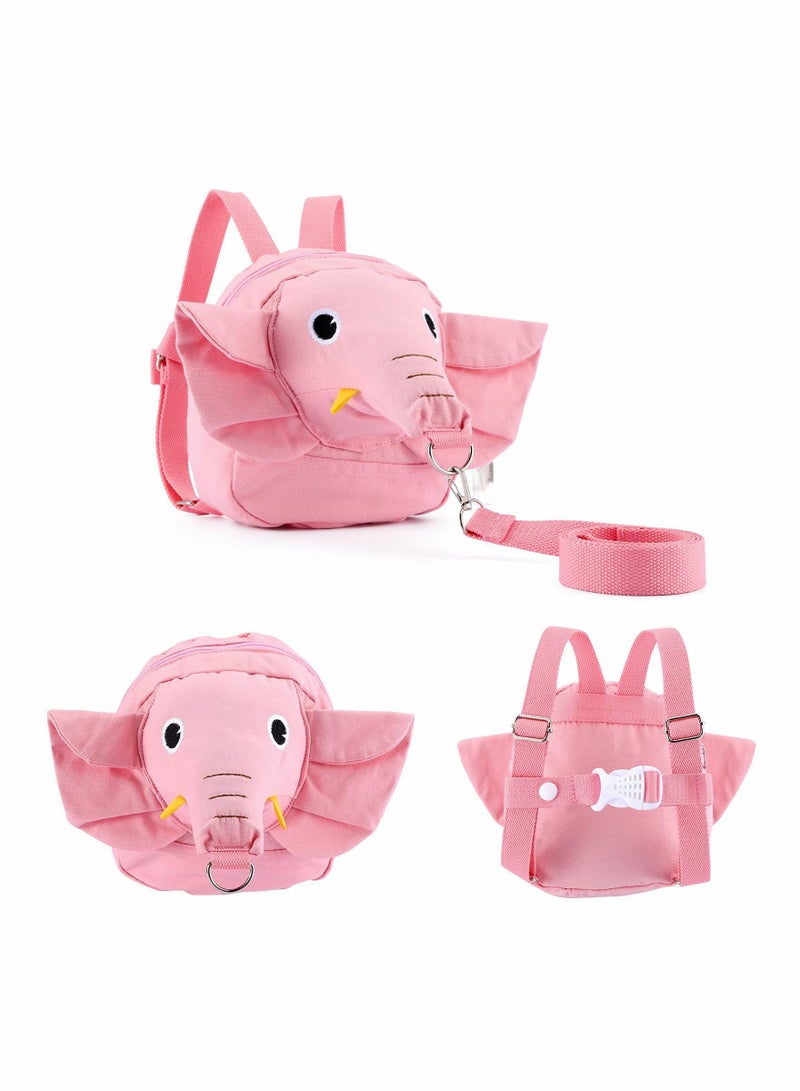 Toddler Walking Safety Backpack with Leash, Anti Lost Child Backpack with Safety Leash, Cute Child Mini Walking Safety Harness for Airport Travel Kids Baby Children Infant Boys (Pink)