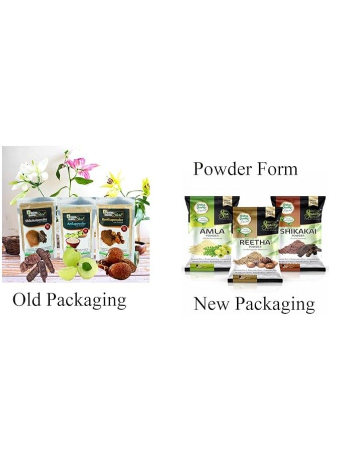 Online Quality Store Amla, Reetha, Shikakai Powder Combo powder Pack for Hair r (Pack of 3, Total 380g Pack)