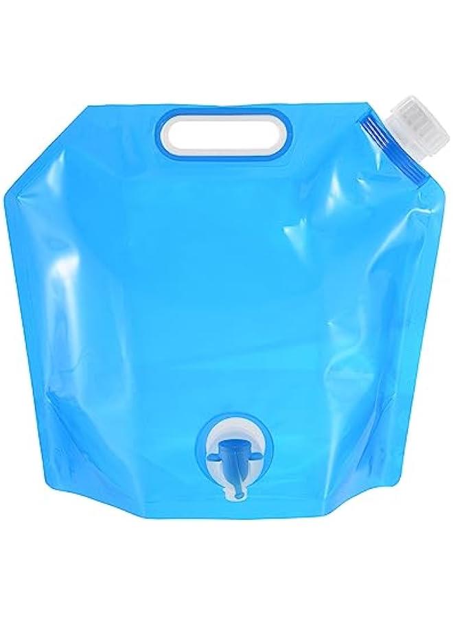 1.3 Gallon Collapsible Water Container Bag with Sot, PE Folding Water Jug Carrier for Camping, Hiking, Emergency Water Storage, Blue