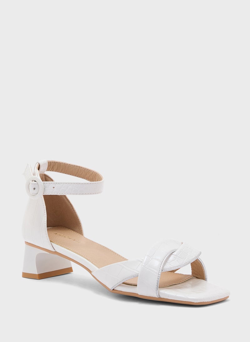 Textured Twisted Heeled Sandal