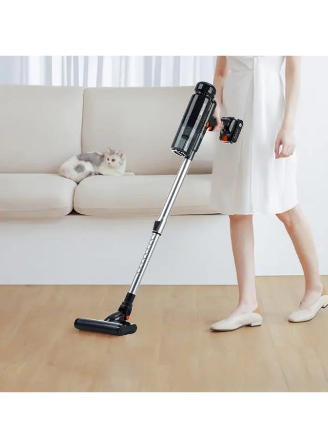 Cordless Stick Vacuum Pro / Vacuum Cleaner & Air Duster / 680ml Dust Bin Capacity / Extension Rod / 35 Minutes Working Time / HEPA Filter - Black