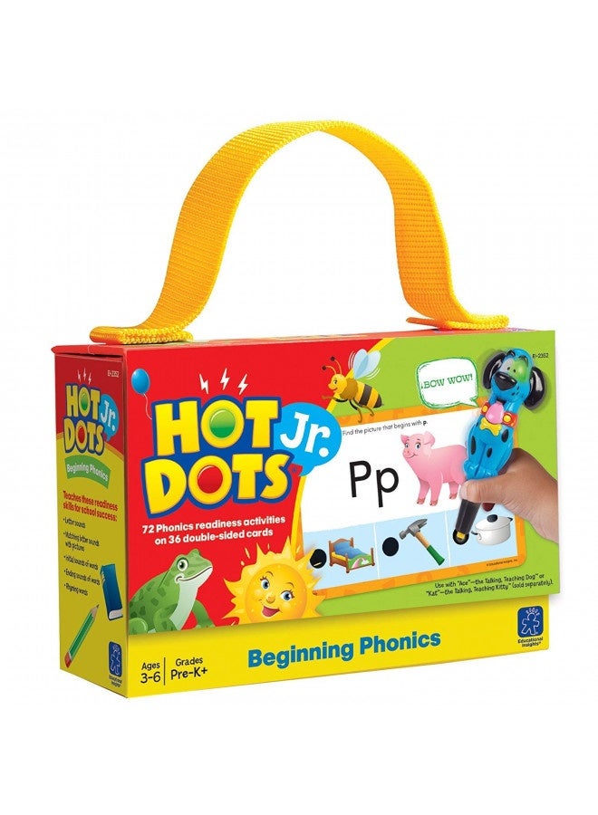 Educational Insights Hot Dots Jr. Beginning Phonics Flash Card Set, 72 Preschool And Kindergarten Activity Cards, Ages 3+