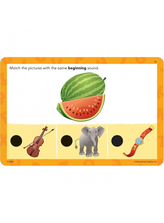 Educational Insights Hot Dots Jr. Beginning Phonics Flash Card Set, 72 Preschool And Kindergarten Activity Cards, Ages 3+